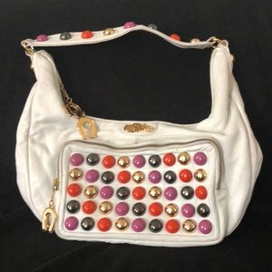 Handbag white leather Betsy Johnson